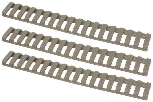 Ergo | Low-Pro Ladder Rail Covers Rifle 18 Slot Dark Earth Rubber 3 Pack | FDE