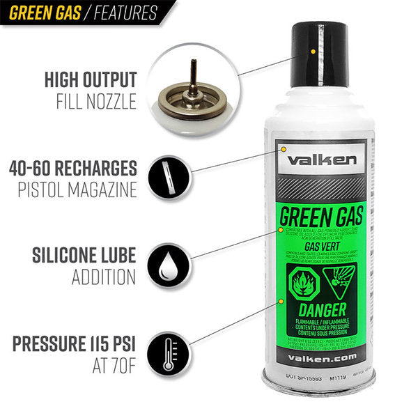 Valken Green Gas | In Person / Event Pickup Only | NOT SHIPABLE