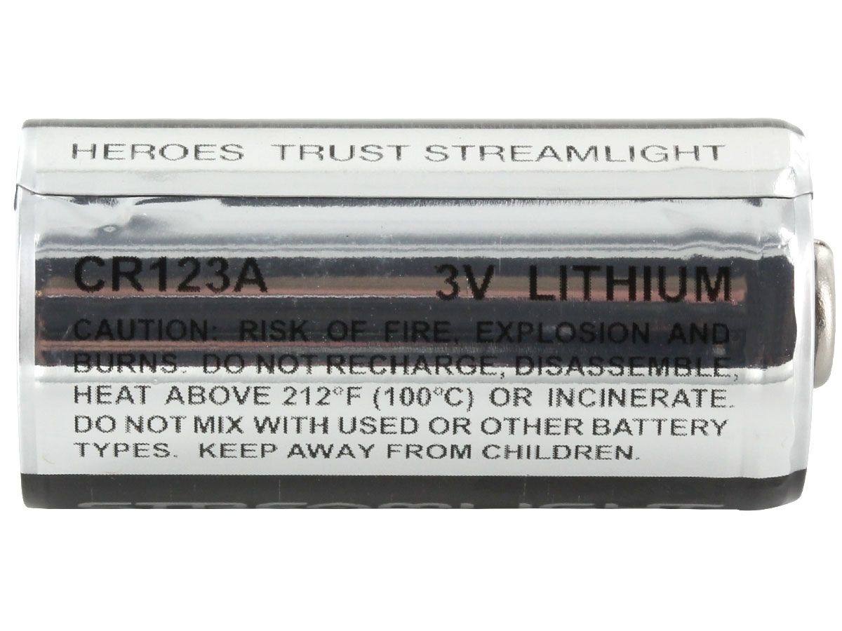 Streamlight CR123A 1400mAh 3V Lithium Primary (LiMnO2) Button Top Photo/Flashlight Battery - 1 Pack